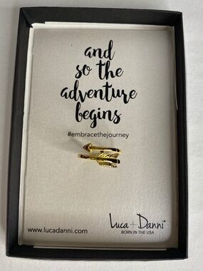 2 Luca & Danni Gold Tone Arrow RIngs, New